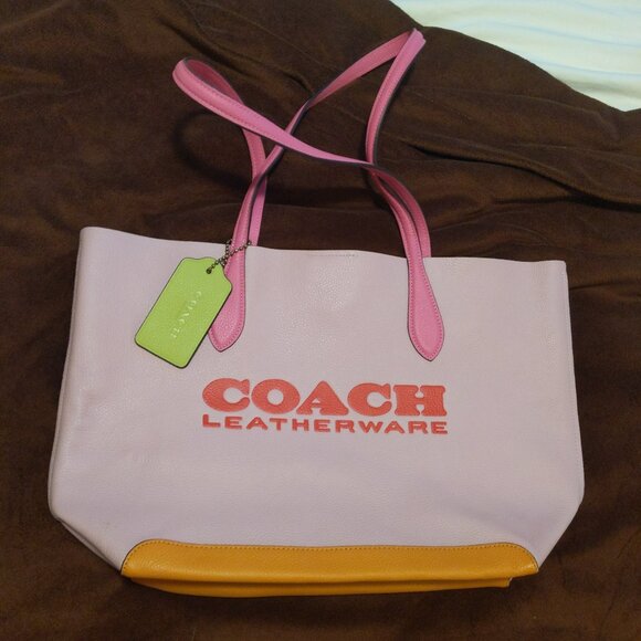 Coach Kia Tote Colorblock - Pink - Picture 1 of 10